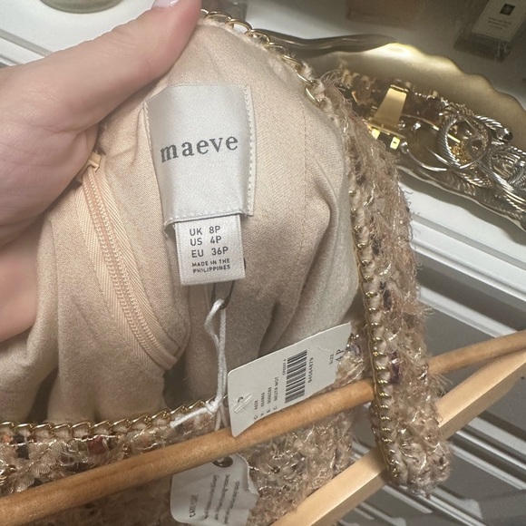 Anthropologie Tweed Fit and Flare Mini Dress with Gold Accents - Picture 6 of 8